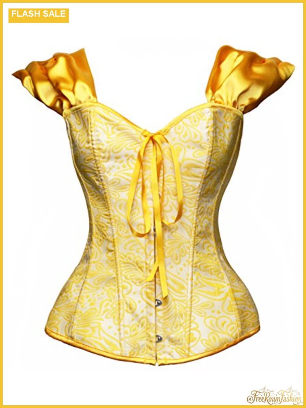Princess Rushed Sleeve Bustier Corset Top with G-String Costume